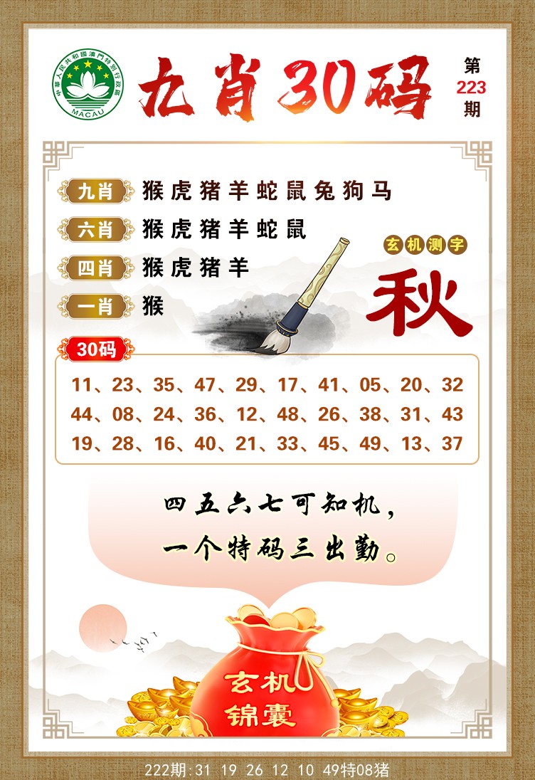 九肖30码