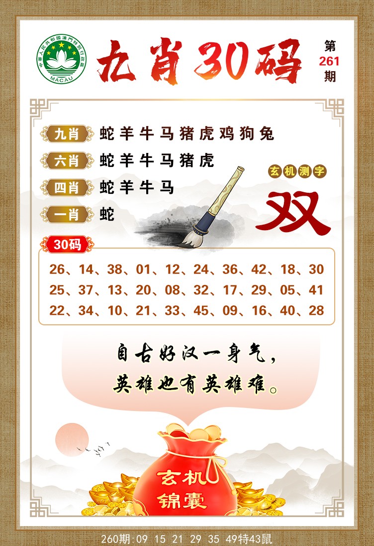 九肖30码